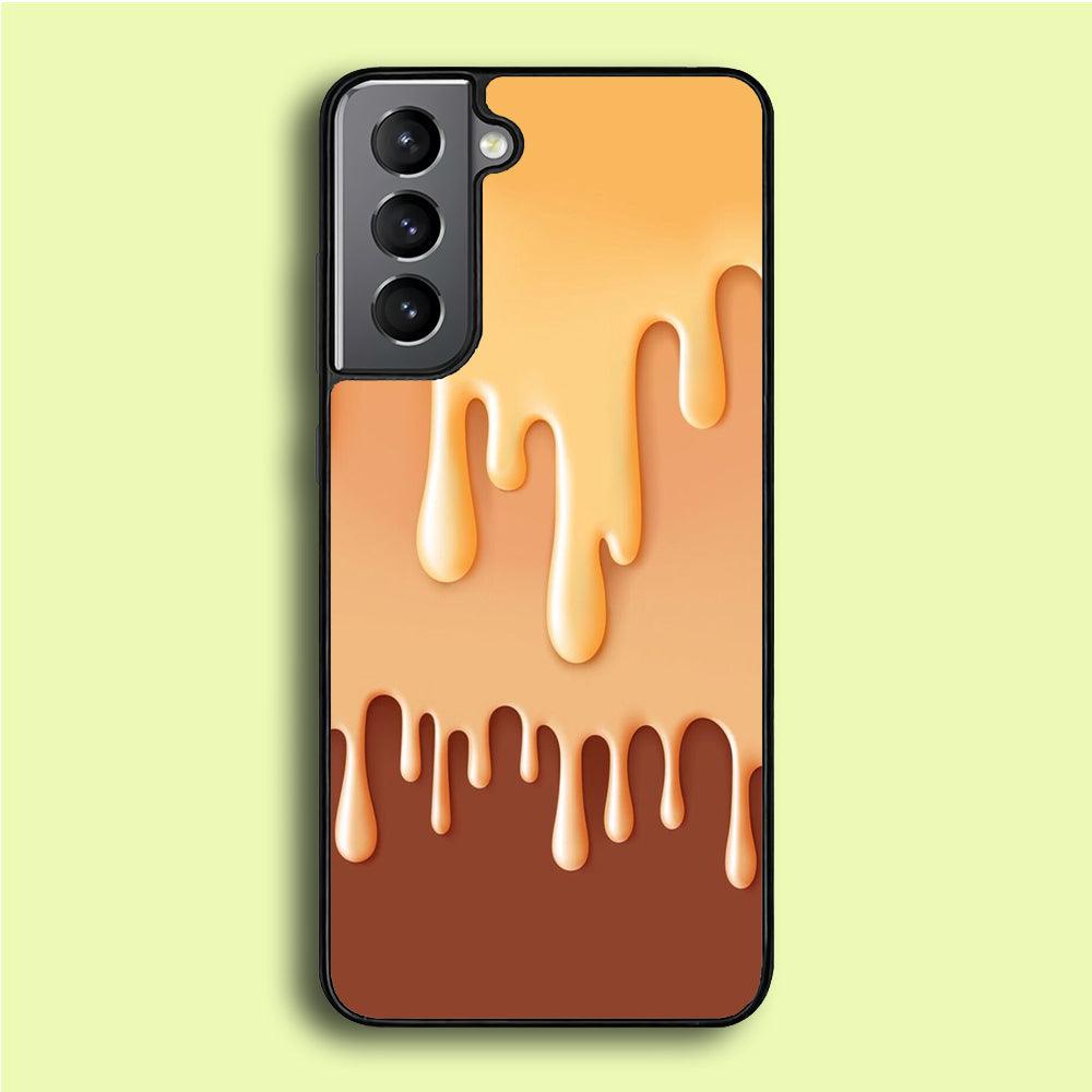 Melted Brown Cream Samsung Galaxy A16 Case-Rubber / White (2D Case)-Xtracase