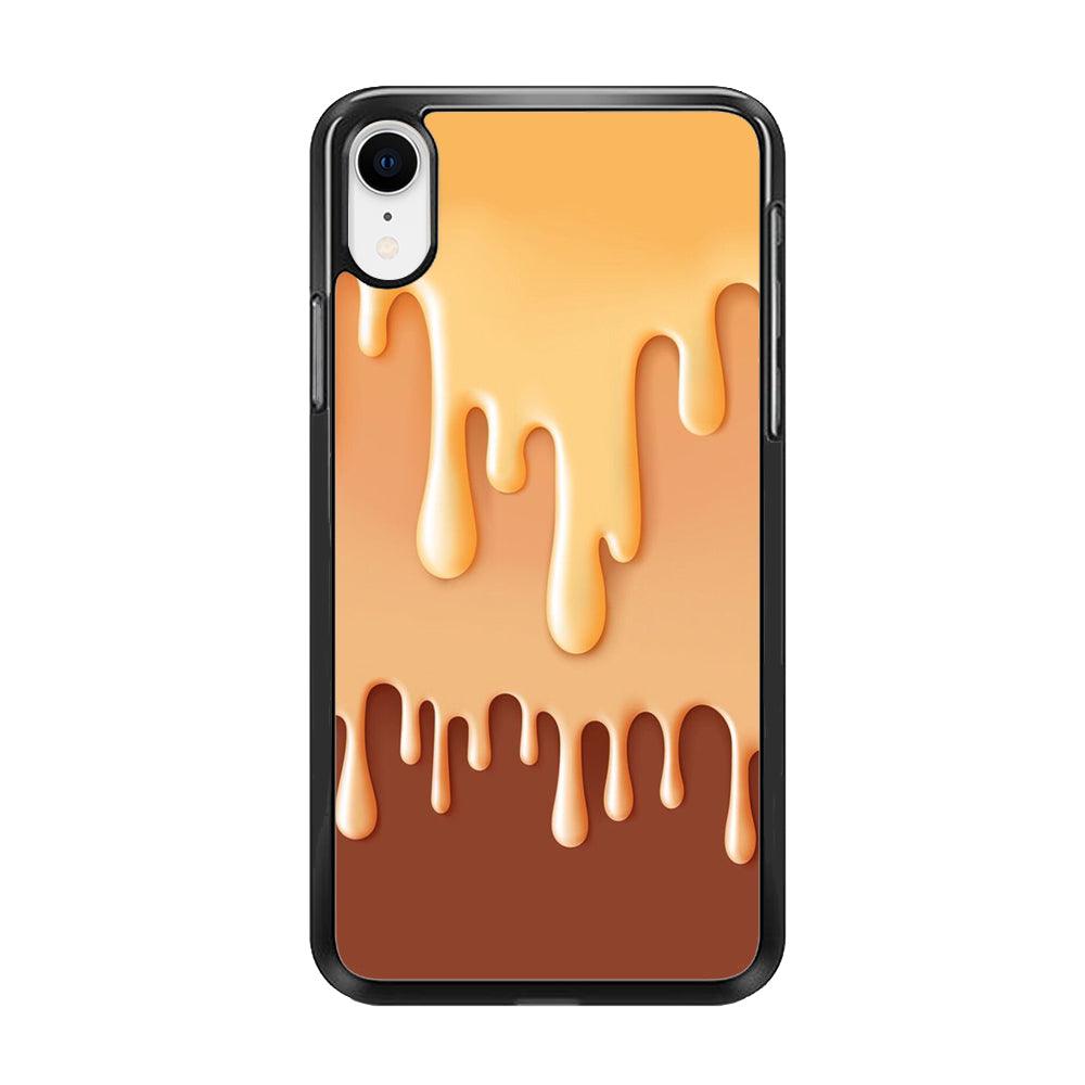 Melted Brown Cream iPhone XR Case-Rubber / Black (2D Case)-Xtracase