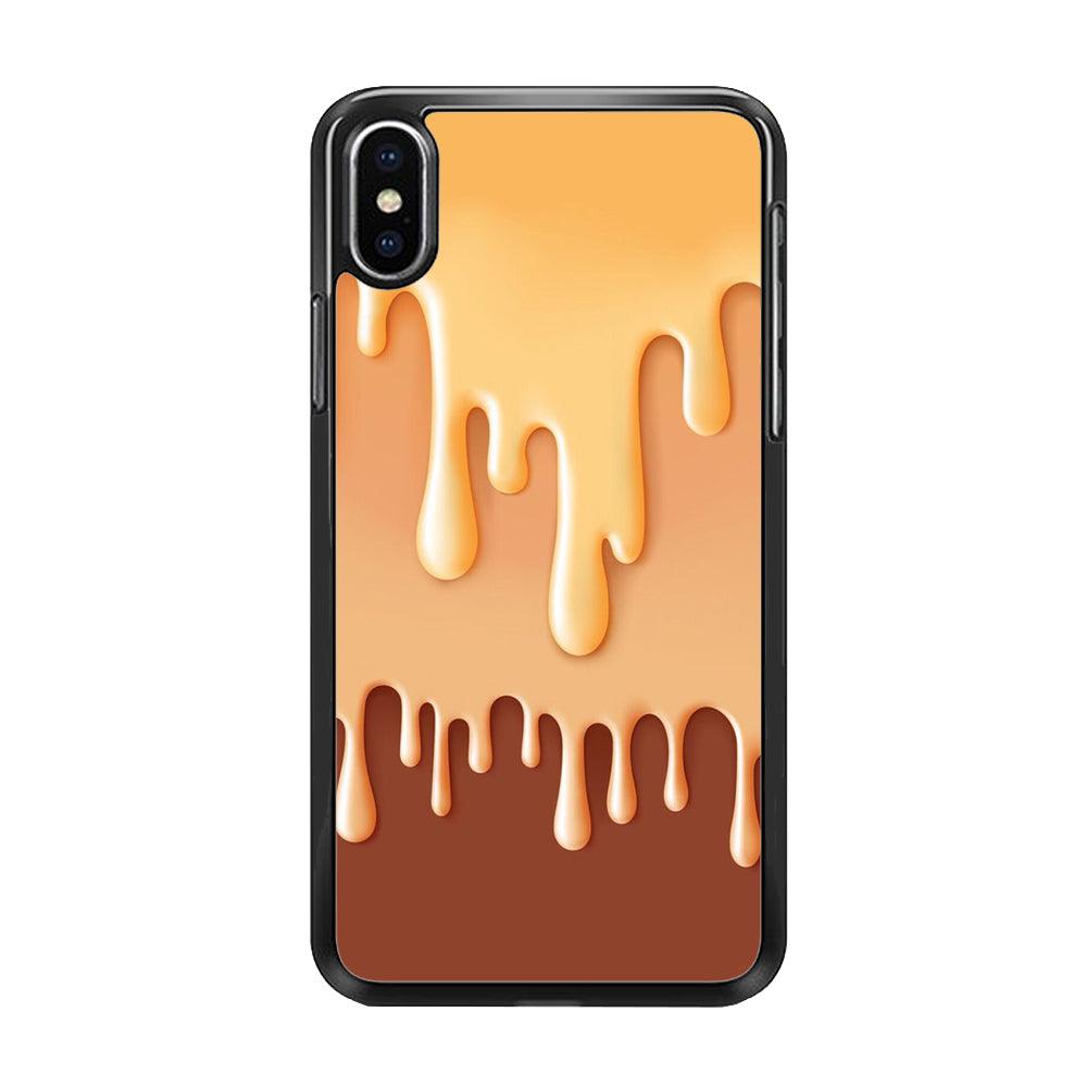Melted Brown Cream iPhone X Case-Rubber / Black (2D Case)-Xtracase