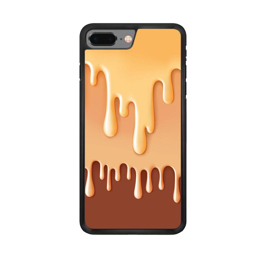 Melted Brown Cream iPhone 8 Plus Case-Rubber / Black (2D Case)-Xtracase