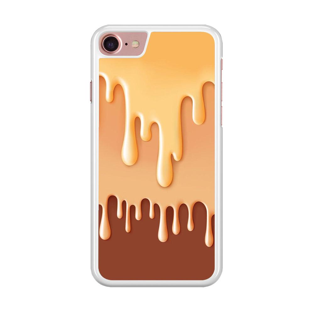 Melted Brown Cream iPhone 7 Case-Rubber / White (2D Case)-Xtracase