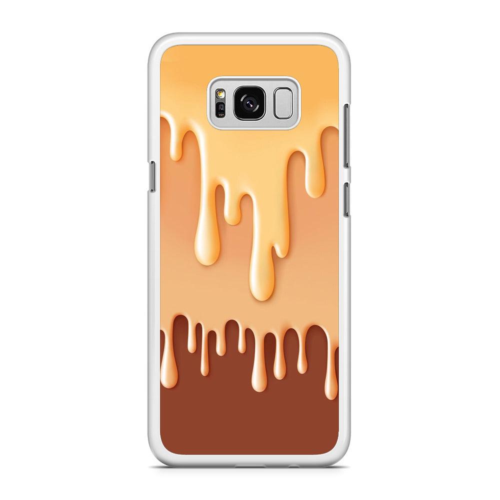 Melted Brown Cream Samsung Galaxy S8 Case-Rubber / White (2D Case)-Xtracase