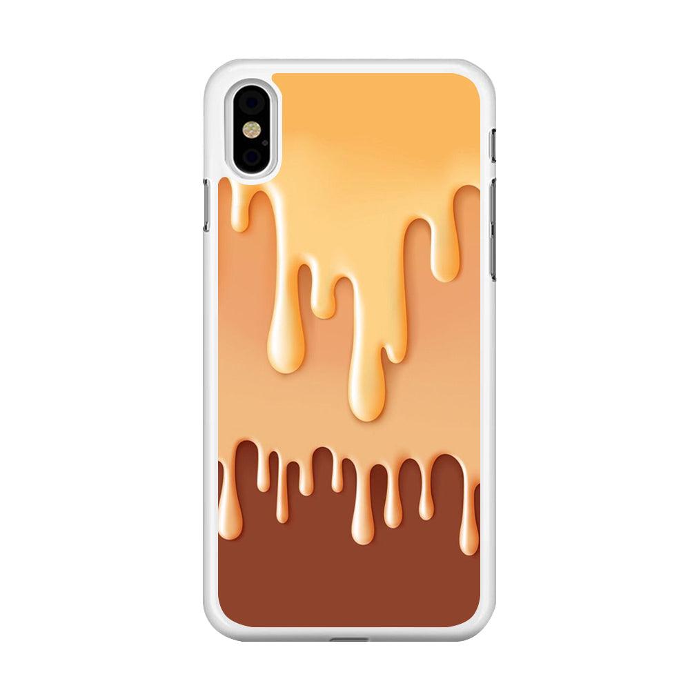Melted Brown Cream iPhone X Case-Rubber / White (2D Case)-Xtracase