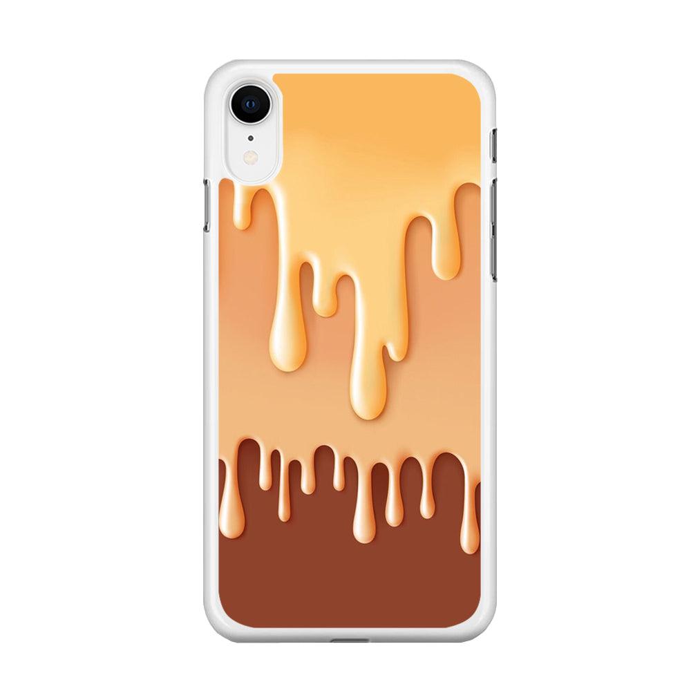 Melted Brown Cream iPhone XR Case-Rubber / White (2D Case)-Xtracase