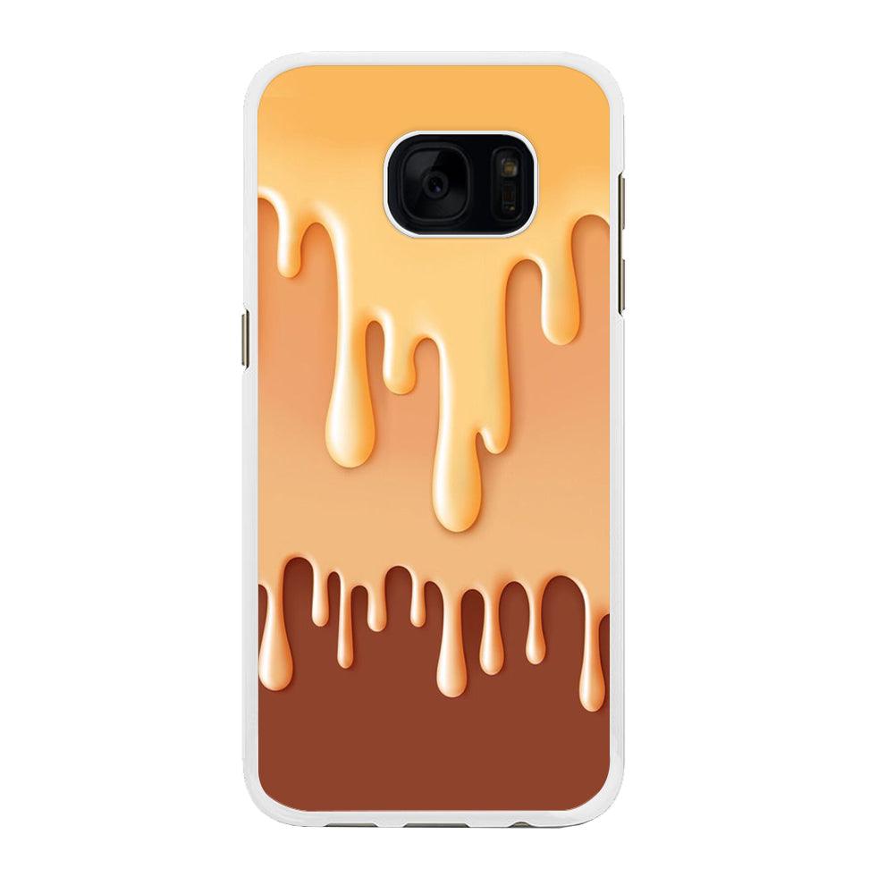 Melted Brown Cream Samsung Galaxy S7 Edge Case-Rubber / White (2D Case)-Xtracase