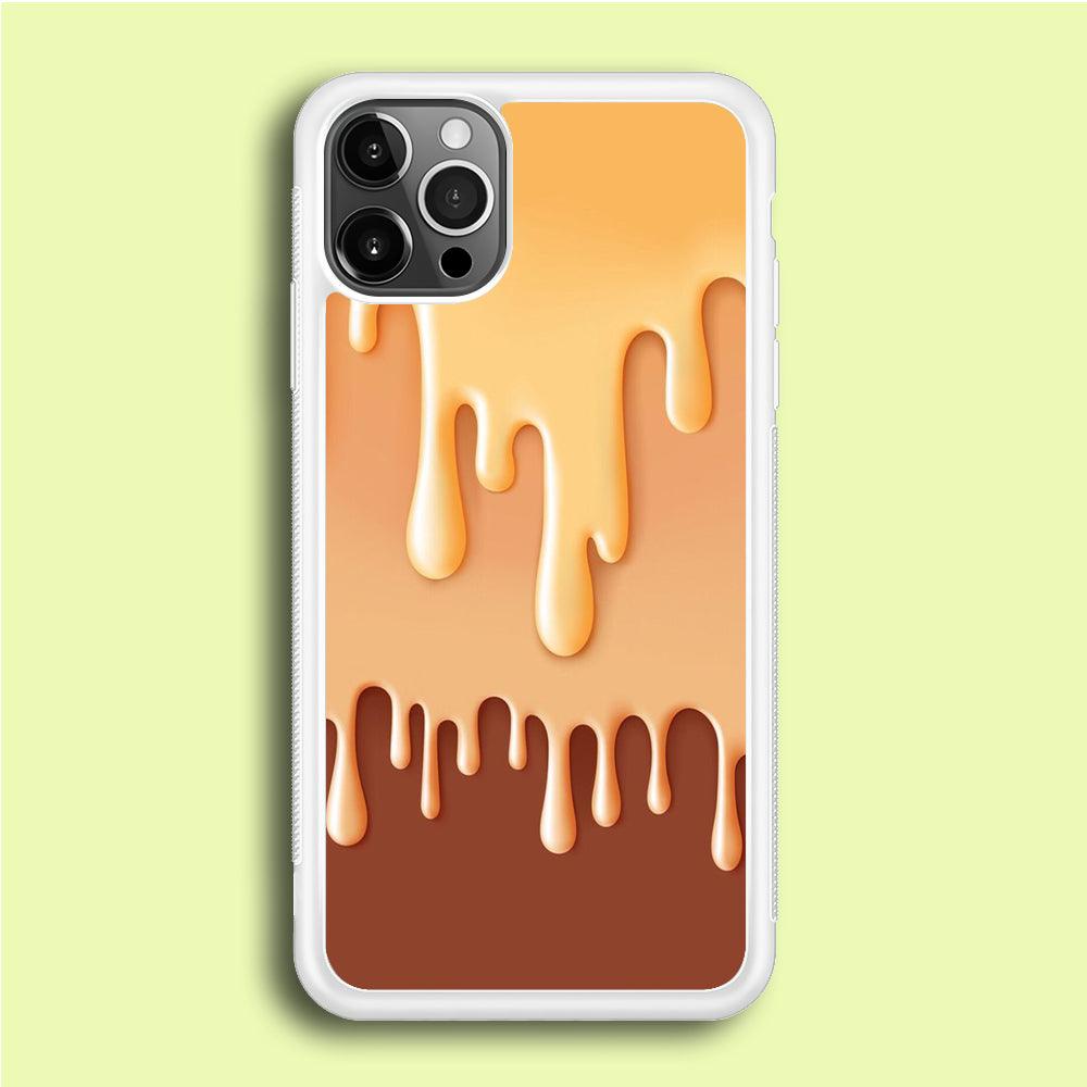 Melted Brown Cream iPhone 12 Pro Case-Rubber / White (2D Case)-Xtracase