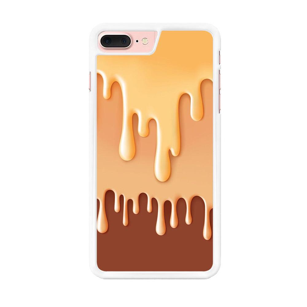 Melted Brown Cream iPhone 8 Plus Case-Rubber / White (2D Case)-Xtracase