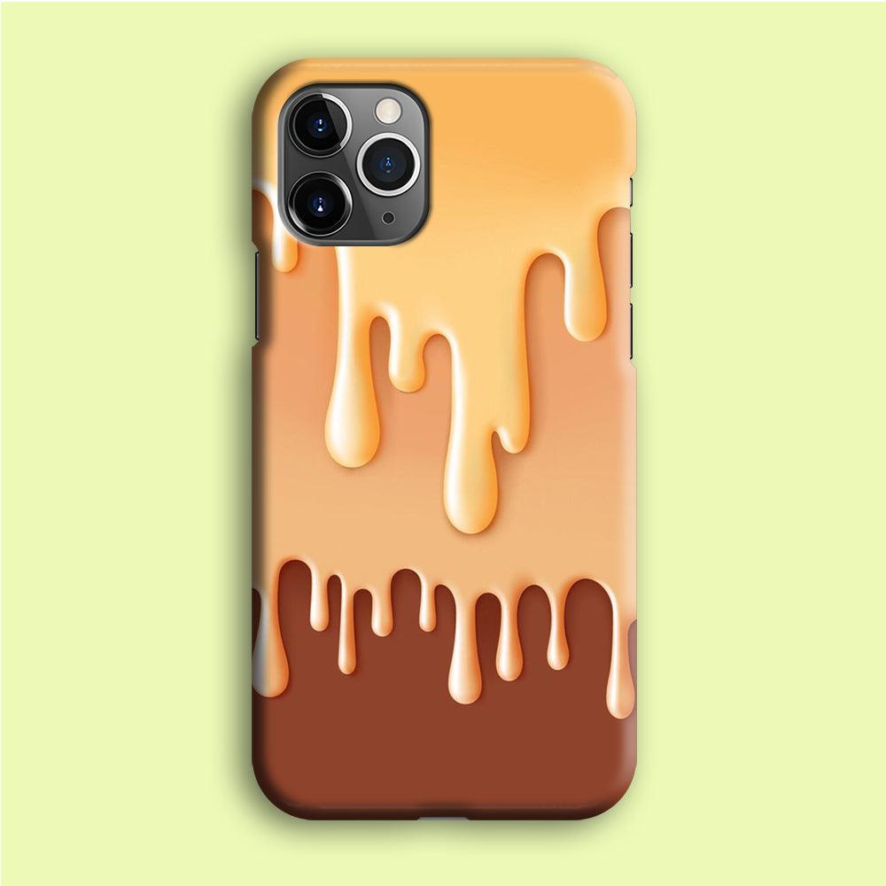 Melted Brown Cream iPhone 12 Pro Case-Plastic / Full Wrap (3D Case)-Xtracase