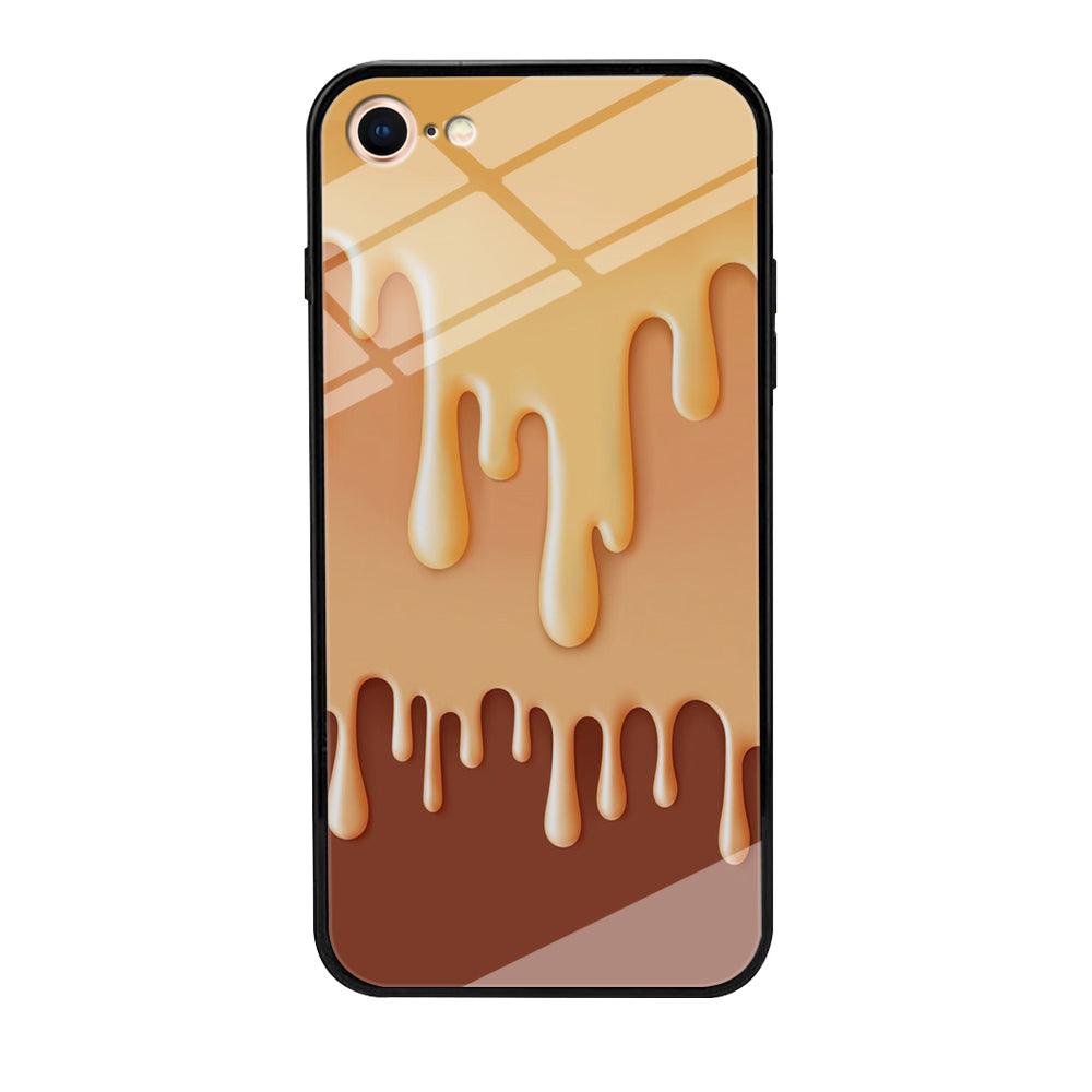 Melted Brown Cream iPhone 8 Case-Tempered Glass Case-Xtracase