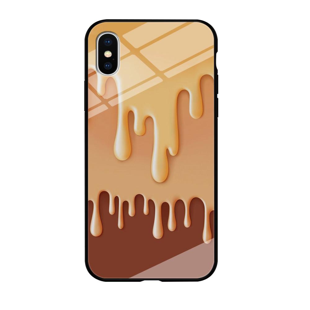 Melted Brown Cream iPhone X Case-Tempered Glass Case-Xtracase