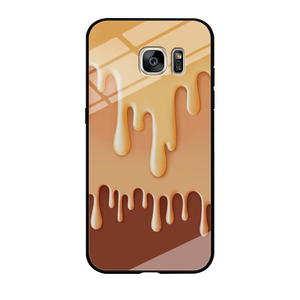 Melted Brown Cream Samsung Galaxy S7 Edge Case-Tempered Glass Case-Xtracase