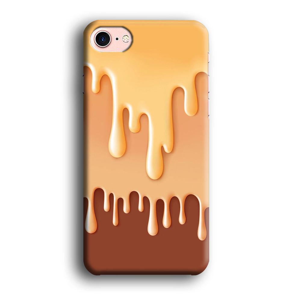 Melted Brown Cream iPhone 7 Case-Plastic / Full Wrap (3D Case)-Xtracase