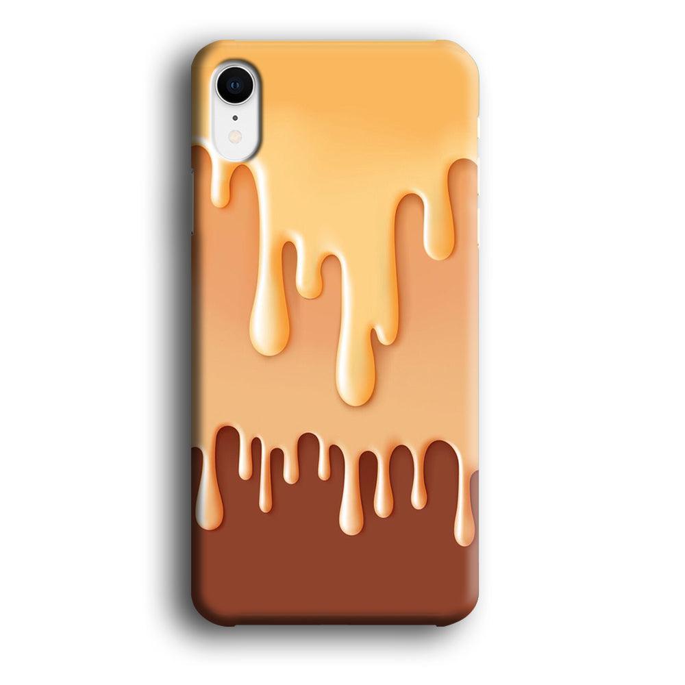 Melted Brown Cream iPhone XR Case-Plastic / Full Wrap (3D Case)-Xtracase