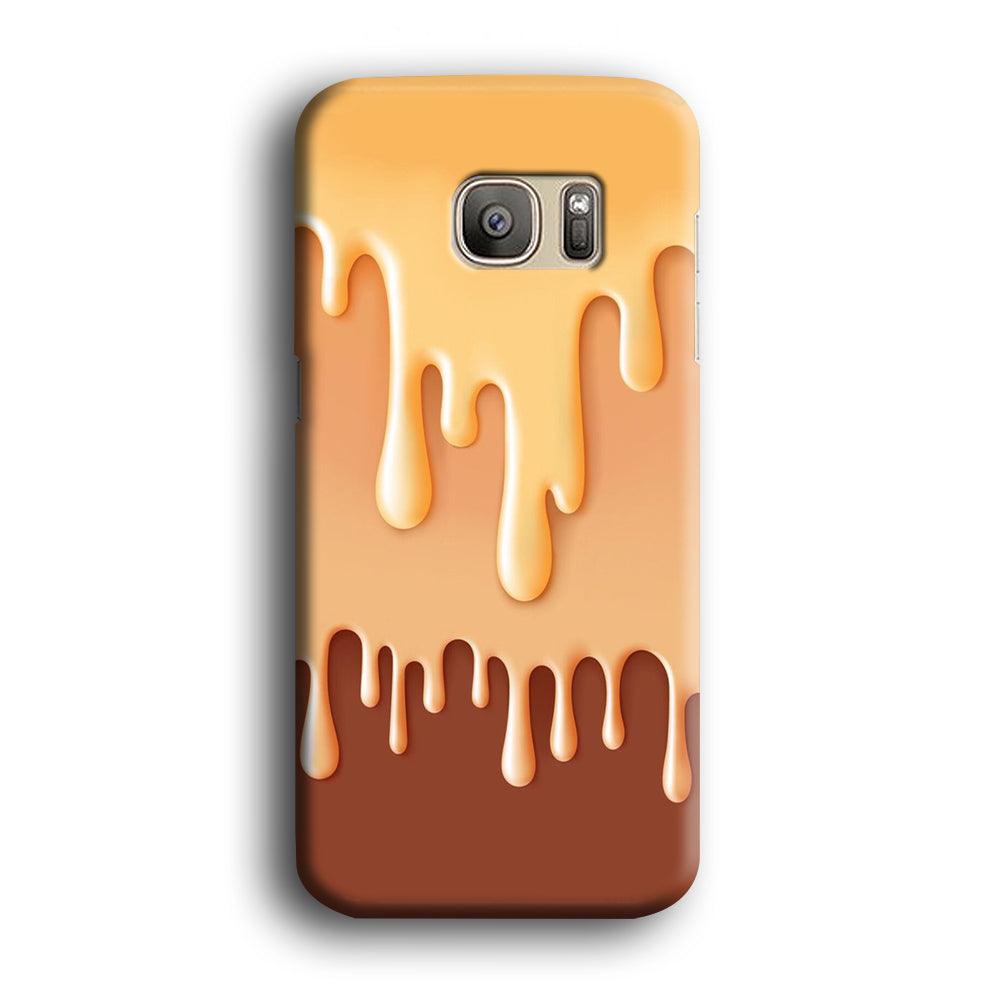 Melted Brown Cream Samsung Galaxy S7 Edge Case-Plastic / Full Wrap (3D Case)-Xtracase