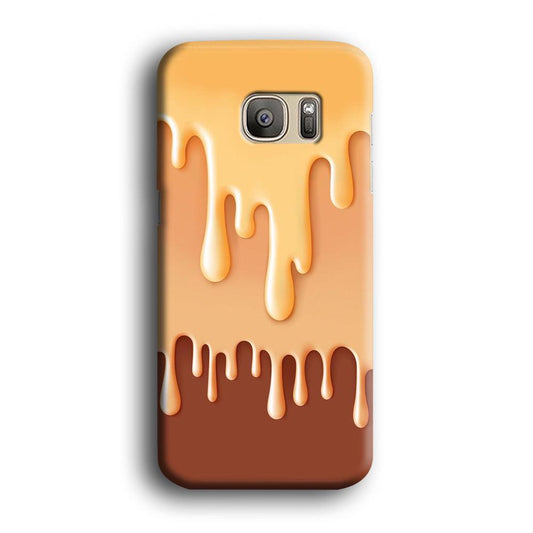 Melted Brown Cream Samsung Galaxy S7 Edge Case-Plastic / Full Wrap (3D Case)-Xtracase