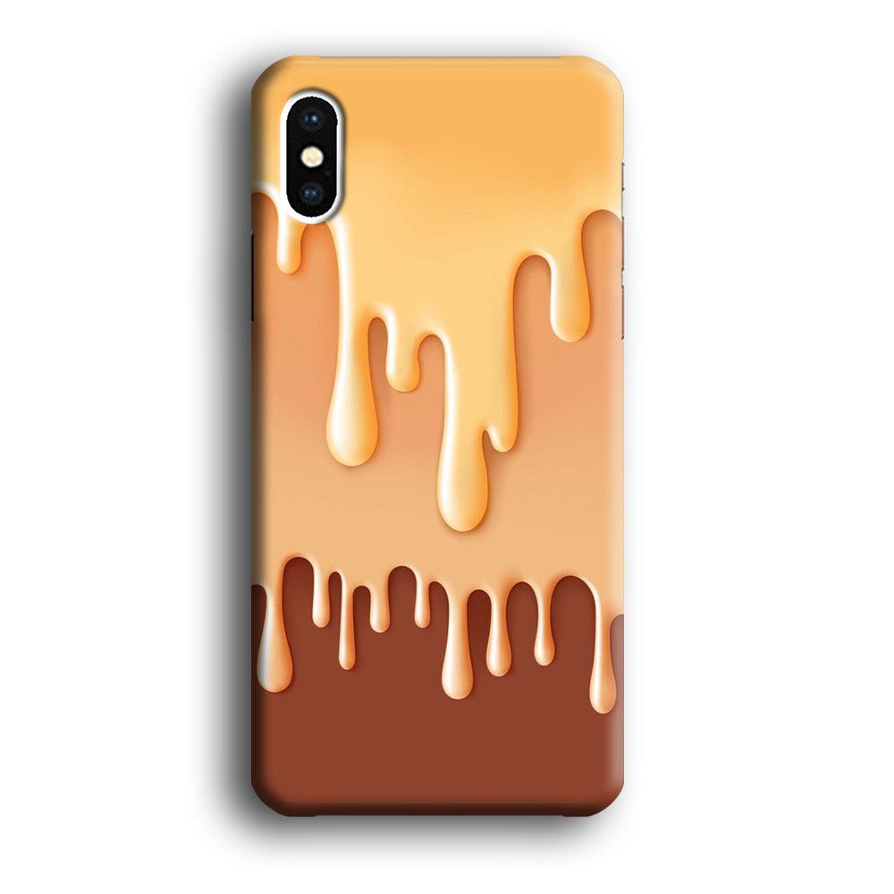 Melted Brown Cream iPhone X Case-Plastic / Full Wrap (3D Case)-Xtracase