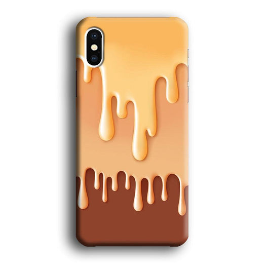Melted Brown Cream iPhone X Case-Plastic / Full Wrap (3D Case)-Xtracase