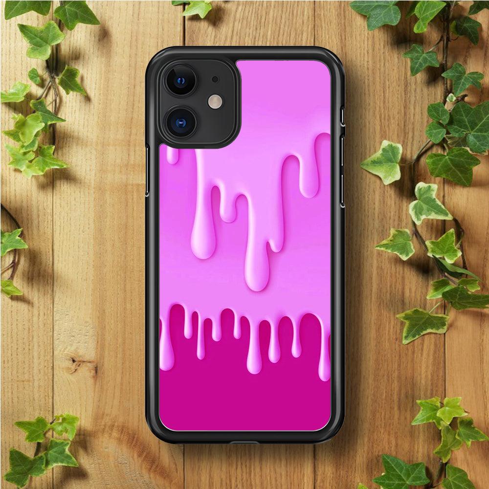 Melted Pink Cream iPhone 11 Case-Rubber / Black (2D Case)-Xtracase