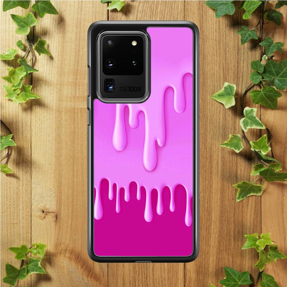 Melted Pink Cream Samsung Galaxy S20 Ultra Case-Rubber / White (2D Case)-Xtracase
