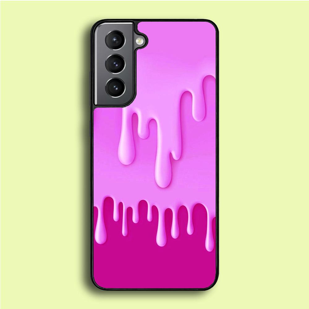 Melted Pink Cream Samsung Galaxy S21 Plus Case-Rubber / Black (2D Case)-Xtracase