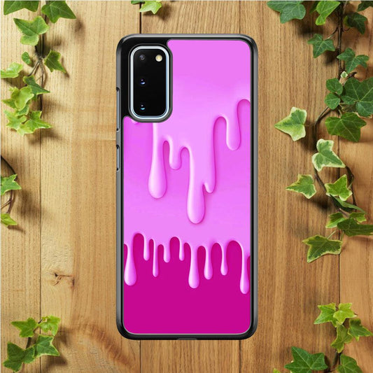 Melted Pink Cream Samsung Galaxy S20 Case-Rubber / White (2D Case)-Xtracase
