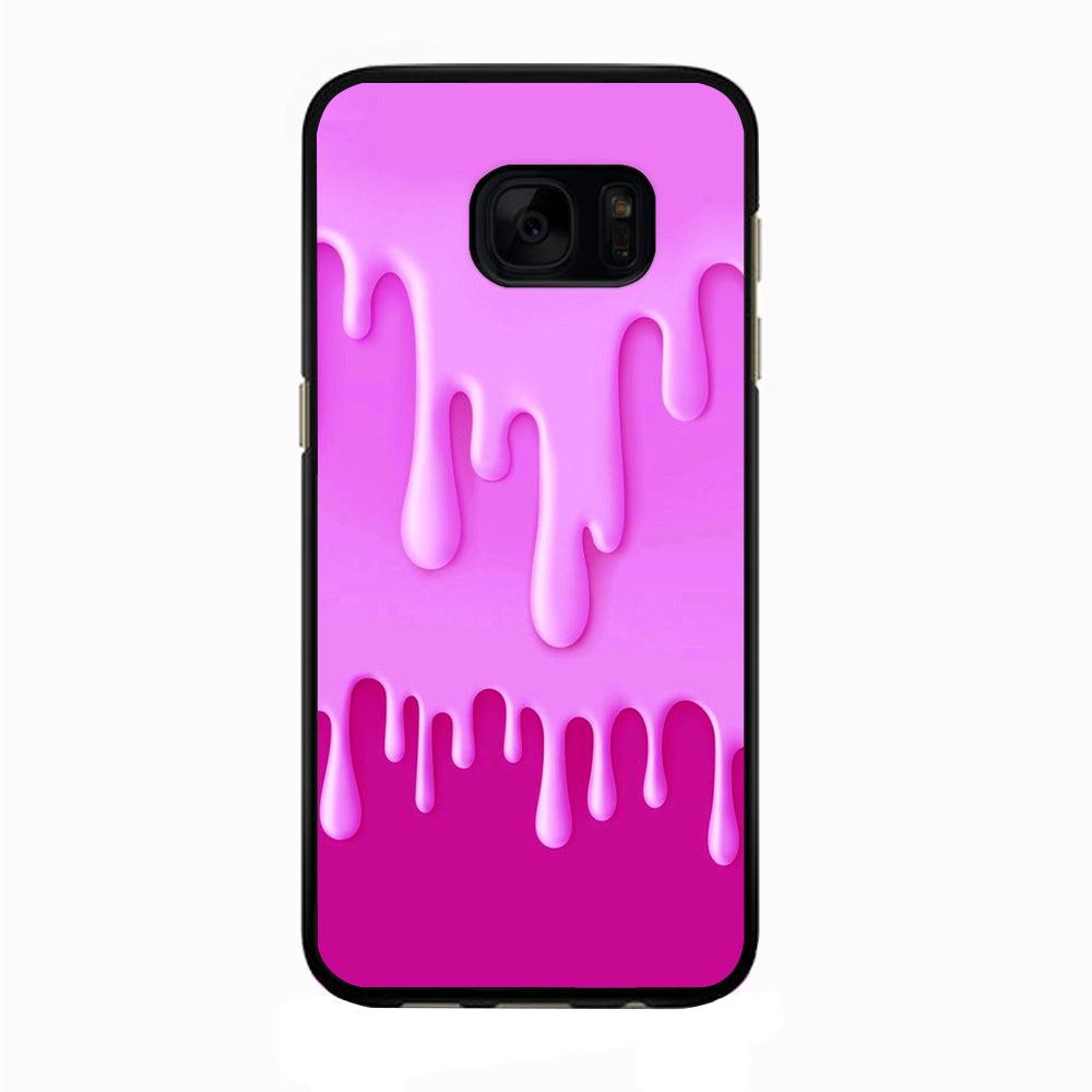 Melted Pink Cream Samsung Galaxy S7 Edge Case-Rubber / Black (2D Case)-Xtracase