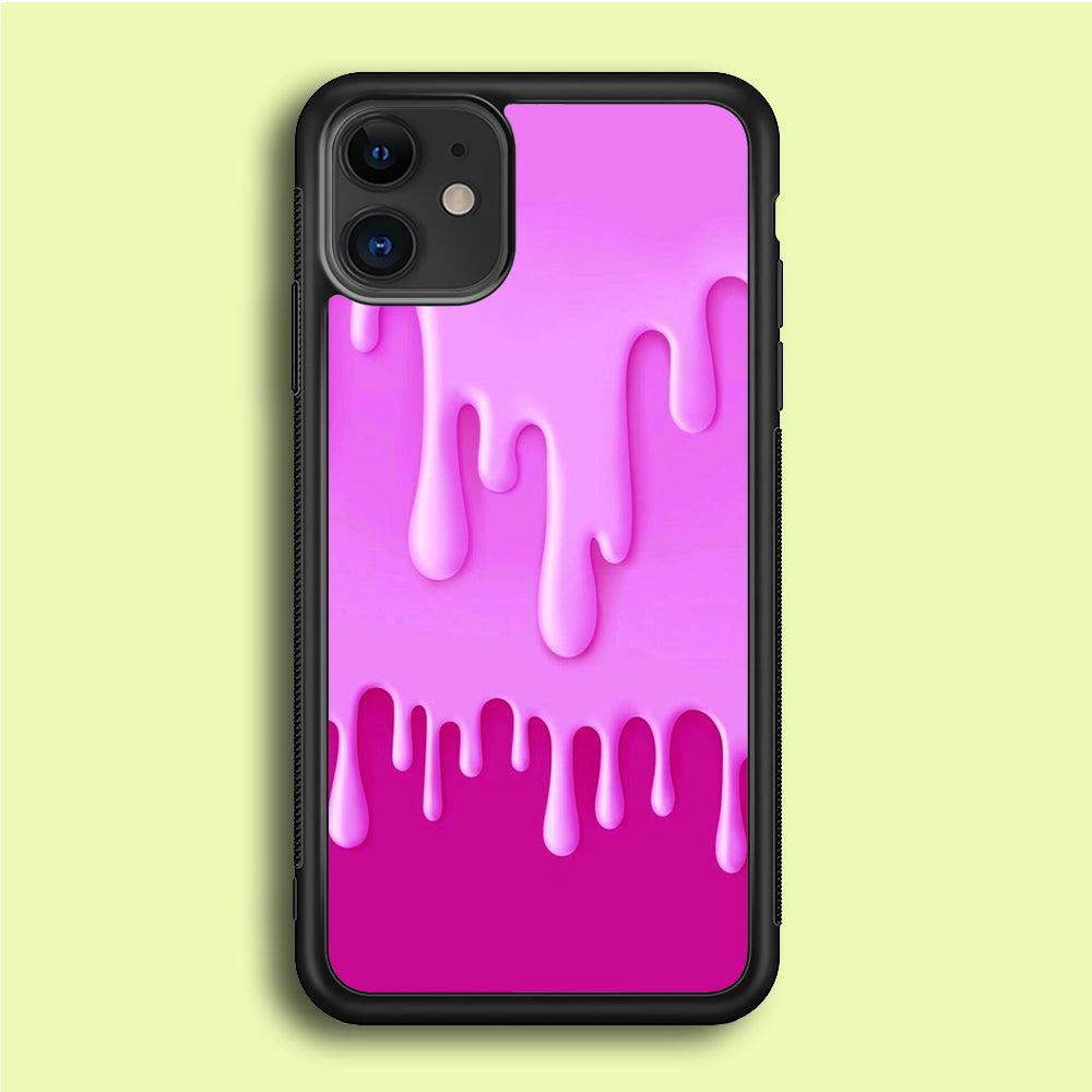 Melted Pink Cream iPhone 12 Case-Rubber / Black (2D Case)-Xtracase