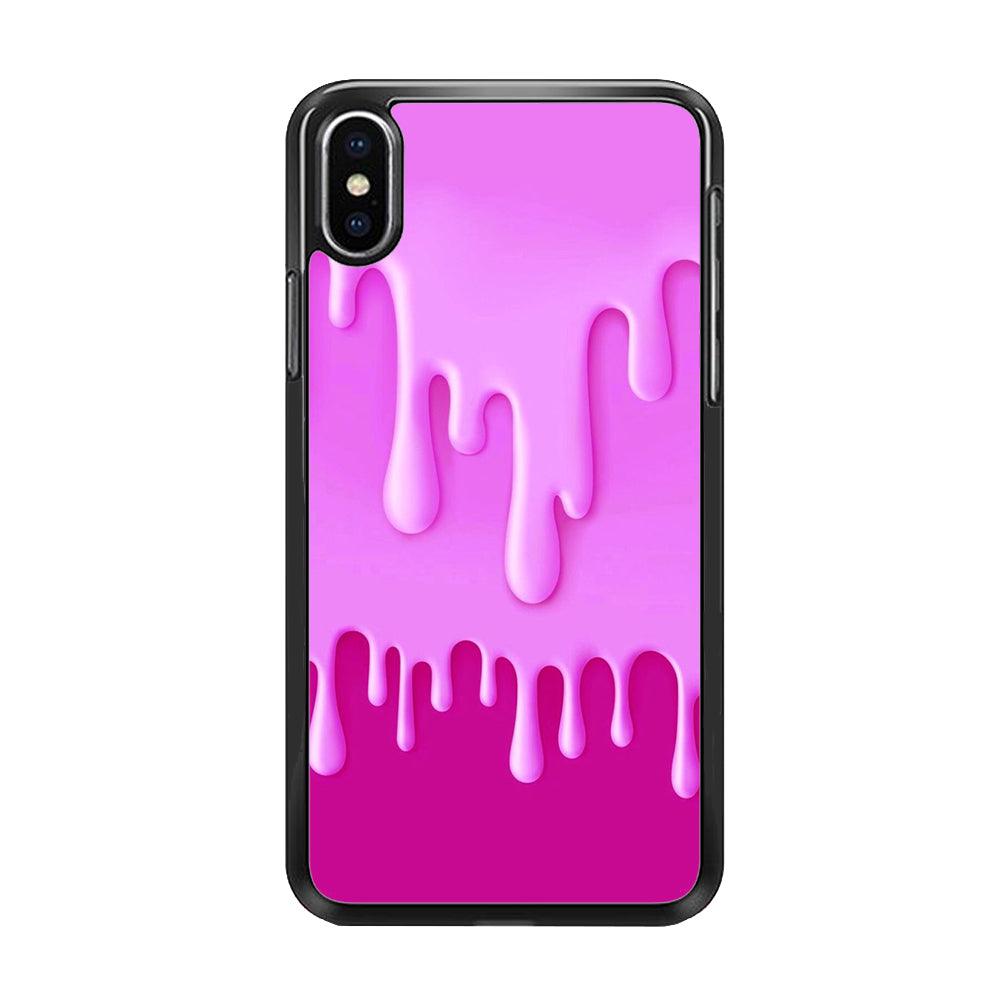 Melted Pink Cream iPhone Xs Case-Rubber / Black (2D Case)-Xtracase