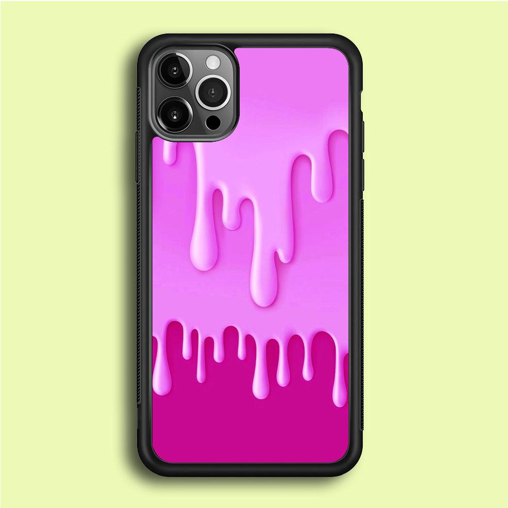 Melted Pink Cream iPhone 12 Pro Case-Rubber / Black (2D Case)-Xtracase