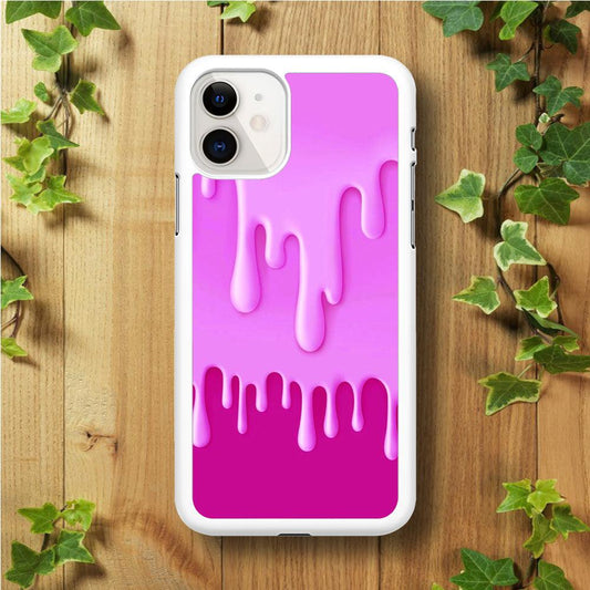Melted Pink Cream iPhone 11 Case-Rubber / White (2D Case)-Xtracase