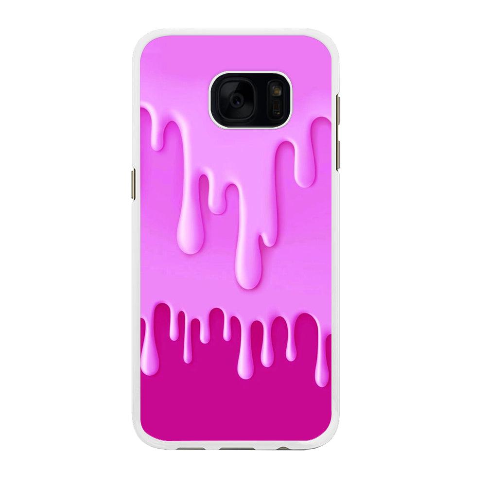 Melted Pink Cream Samsung Galaxy S7 Edge Case-Rubber / White (2D Case)-Xtracase