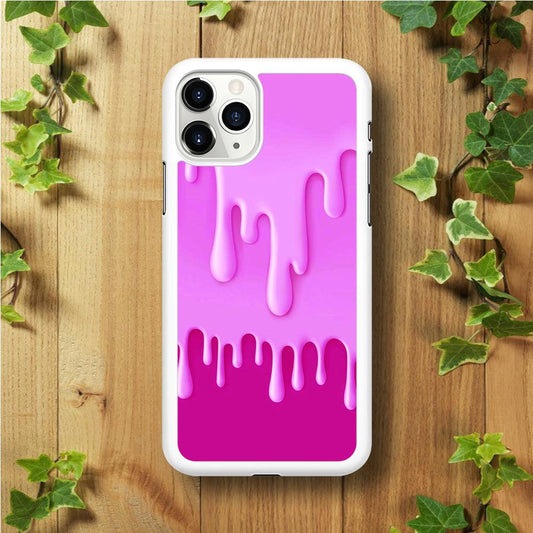 Melted Pink Cream iPhone 11 Pro Max Case-Rubber / White (2D Case)-Xtracase