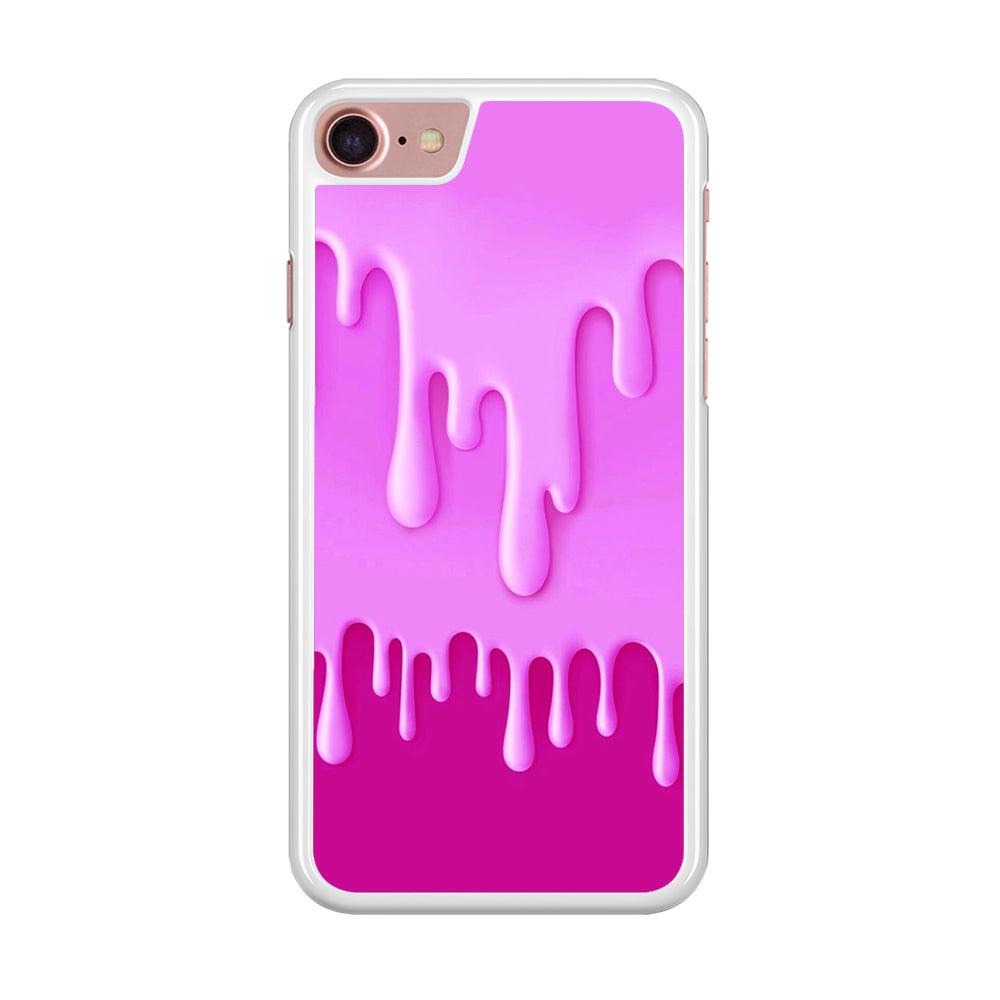 Melted Pink Cream iPhone 7 Case-Rubber / White (2D Case)-Xtracase