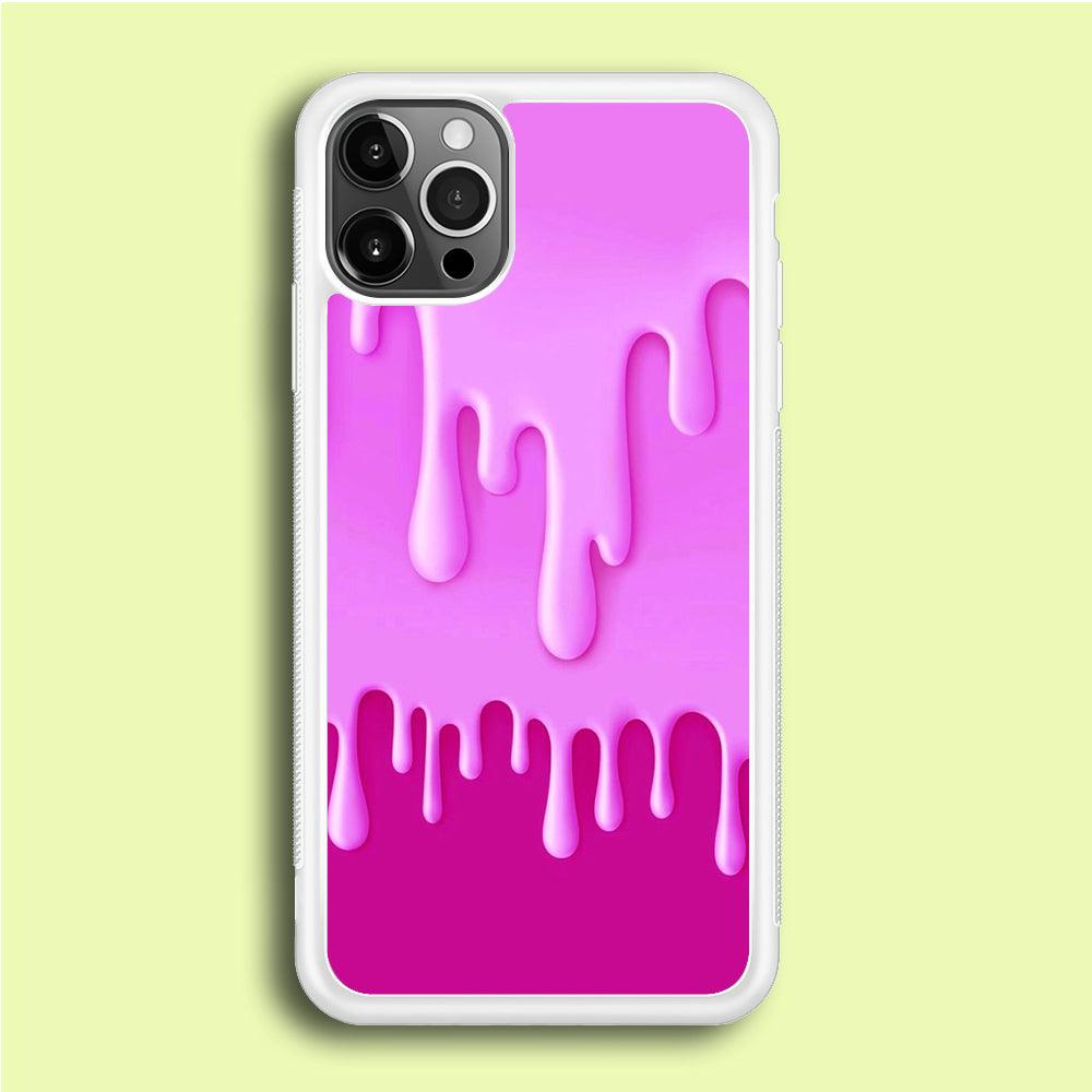 Melted Pink Cream iPhone 12 Pro Max Case-Rubber / White (2D Case)-Xtracase