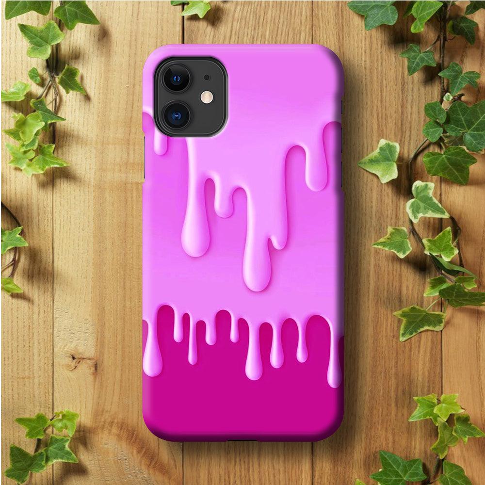 Melted Pink Cream iPhone 11 Case-Plastic / Full Wrap (3D Case)-Xtracase