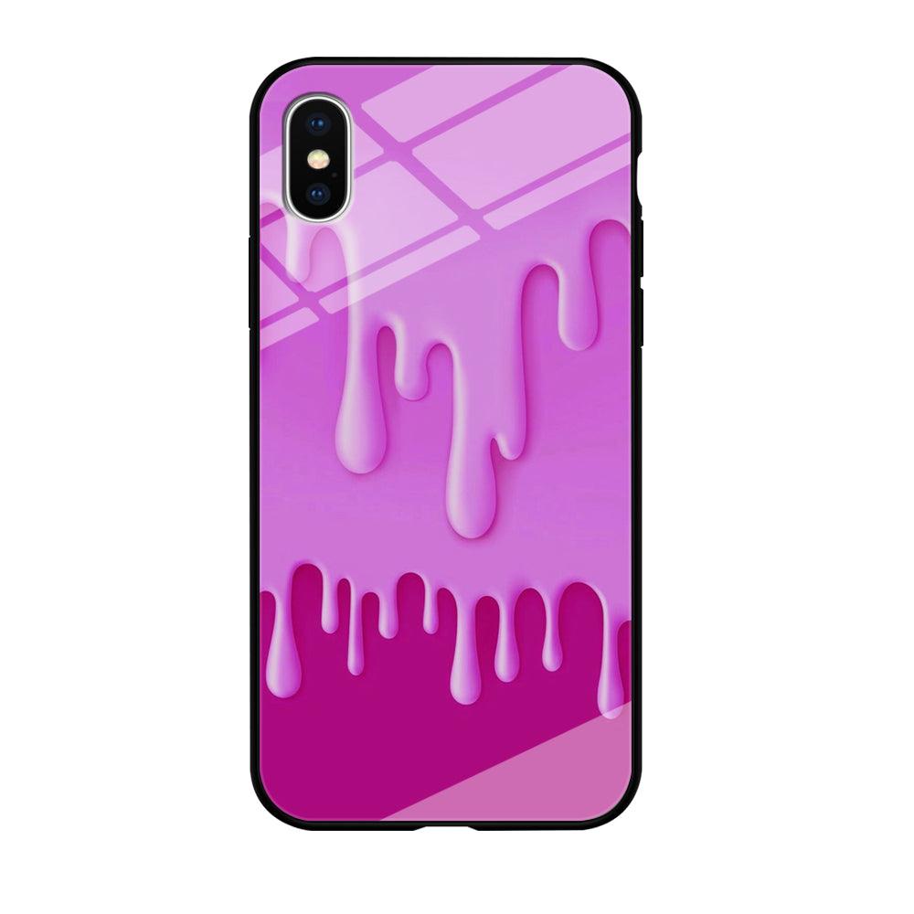 Melted Pink Cream iPhone X Case-Tempered Glass Case-Xtracase