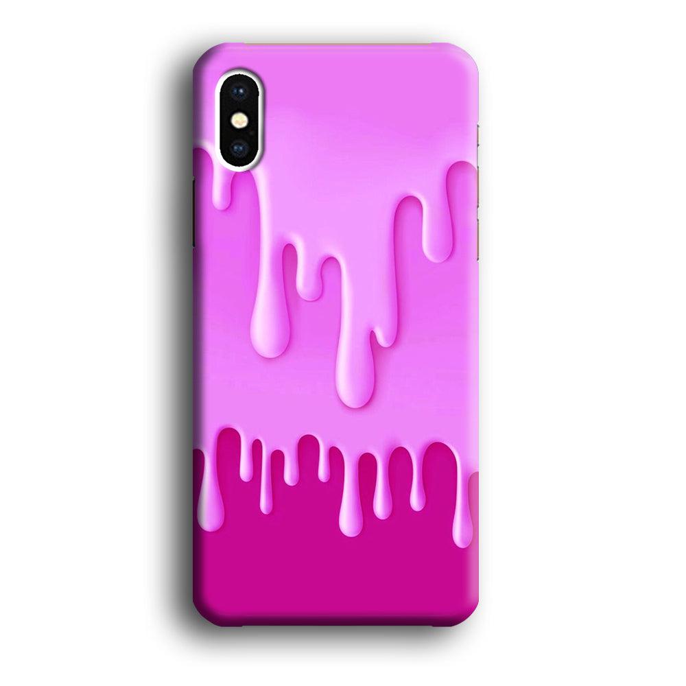 Melted Pink Cream iPhone Xs Case-Plastic / Full Wrap (3D Case)-Xtracase