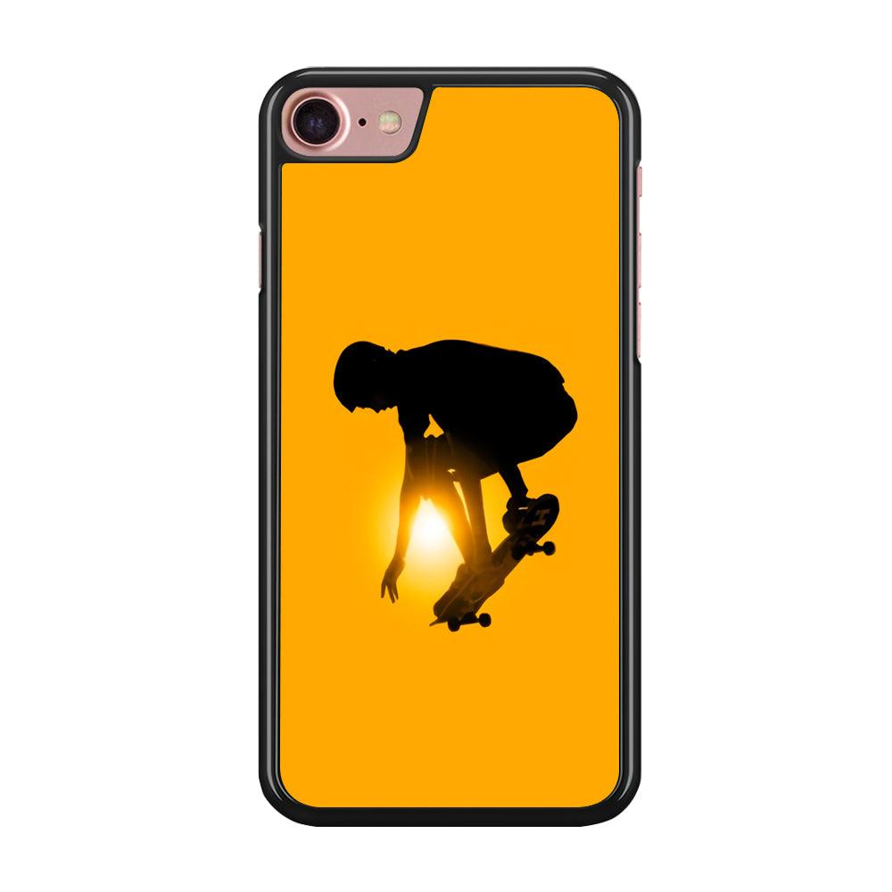 Men Play Skateboard iPhone 7 Case-Rubber / Black (2D Case)-Xtracase