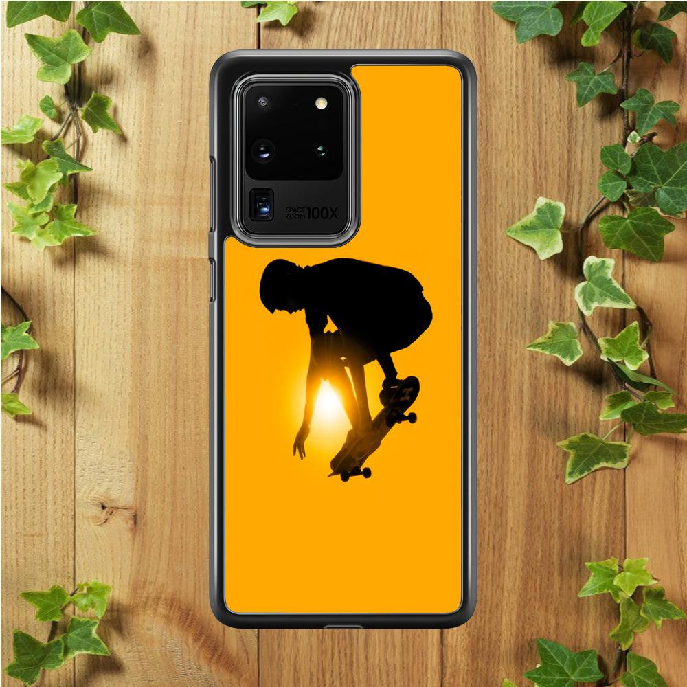 Men Play Skateboard Samsung Galaxy S20 Ultra Case-Plastic / Full Wrap (3D Case)-Xtracase
