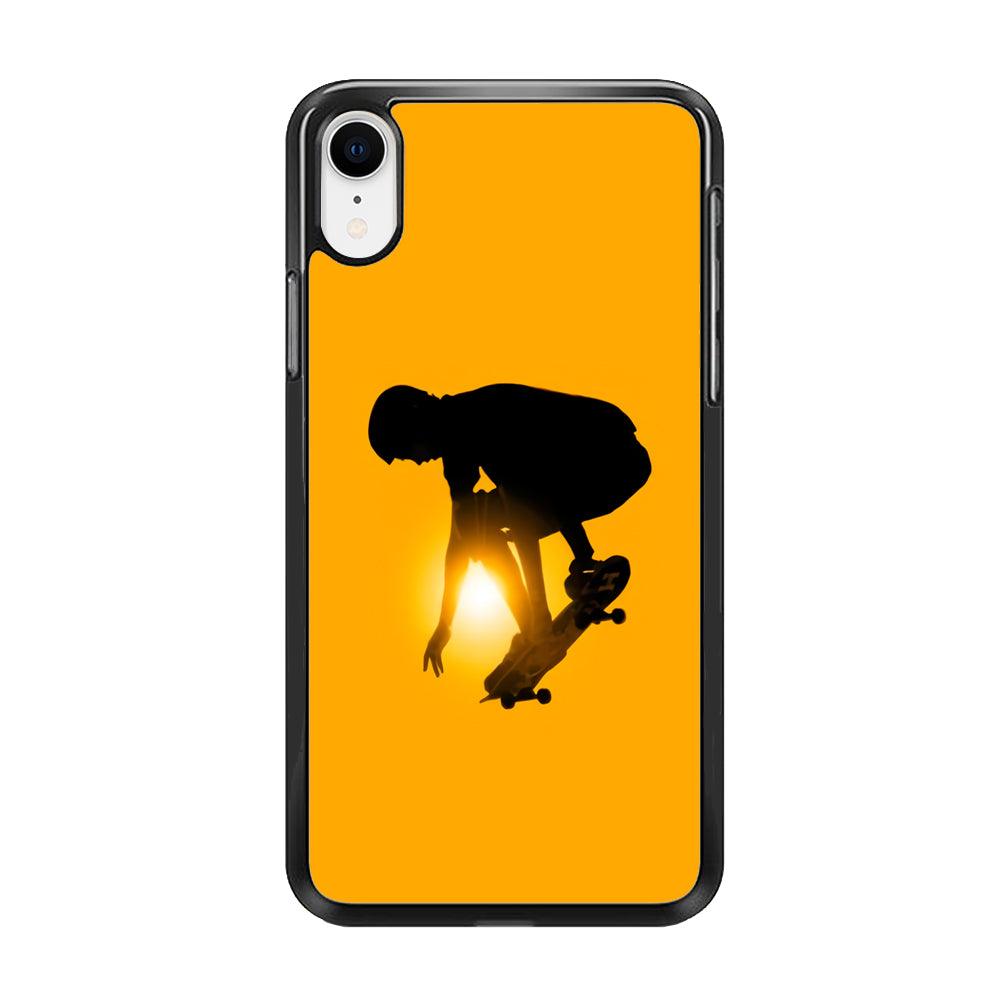 Men Play Skateboard iPhone XR Case-Rubber / Black (2D Case)-Xtracase