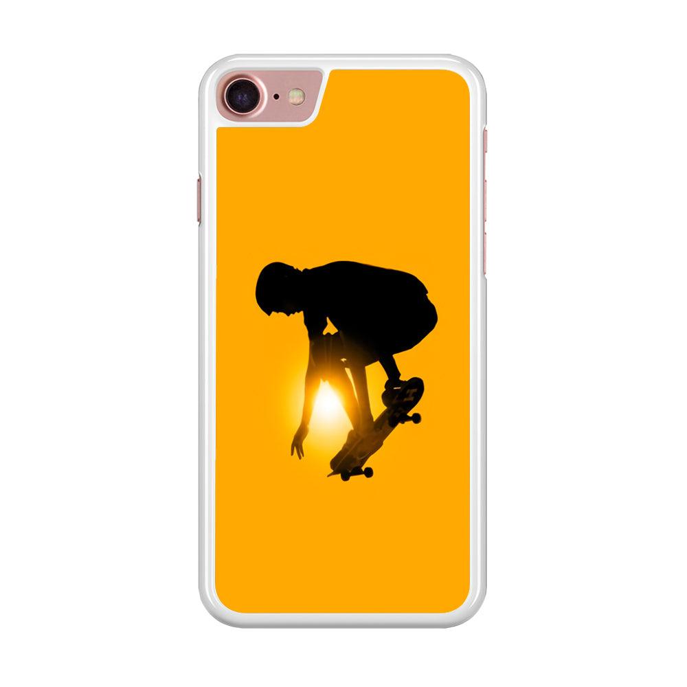 Men Play Skateboard iPhone 7 Case-Rubber / White (2D Case)-Xtracase