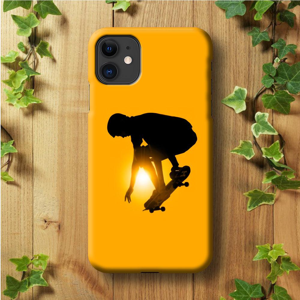 Men Play Skateboard iPhone 11 Case-Plastic / Full Wrap (3D Case)-Xtracase