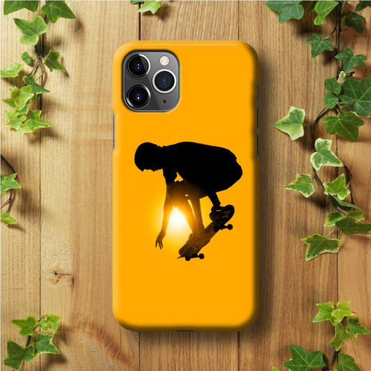 Men Play Skateboard iPhone 11 Pro Max Case-Plastic / Full Wrap (3D Case)-Xtracase