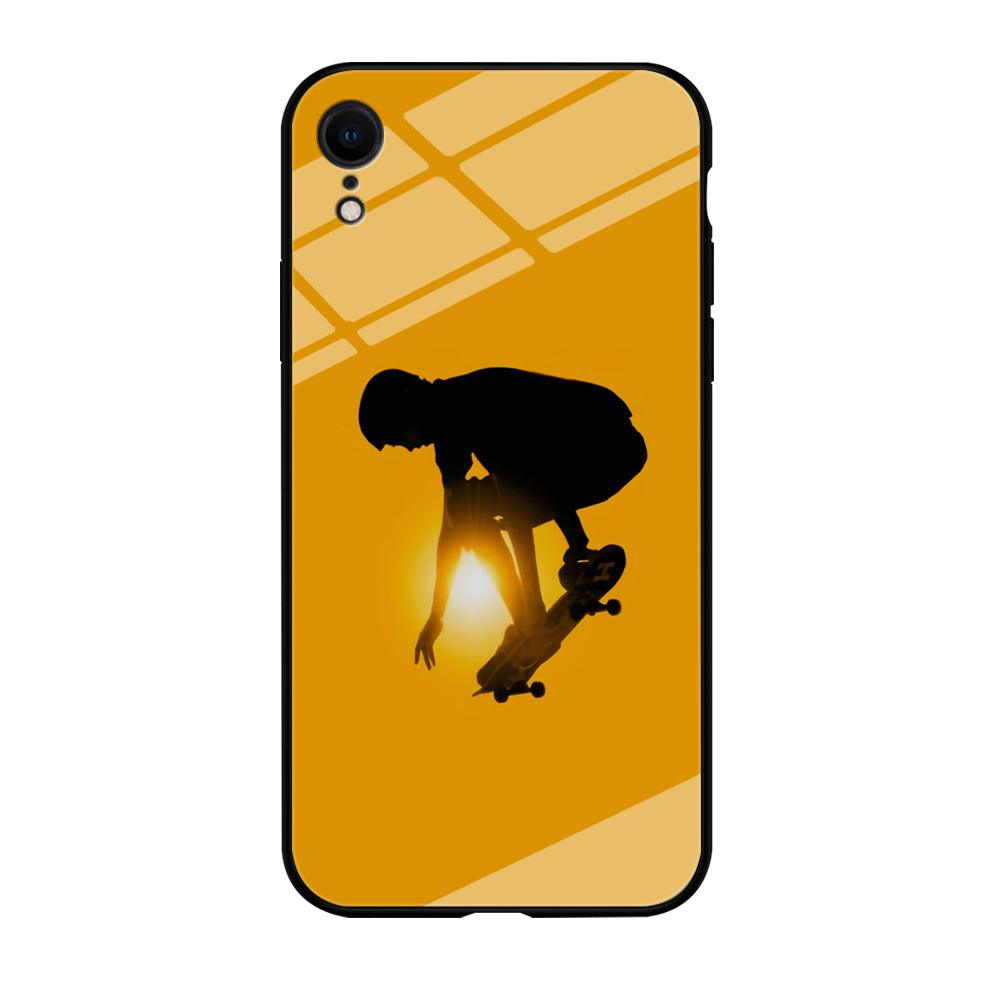 Men Play Skateboard iPhone XR Case-Tempered Glass Case-Xtracase