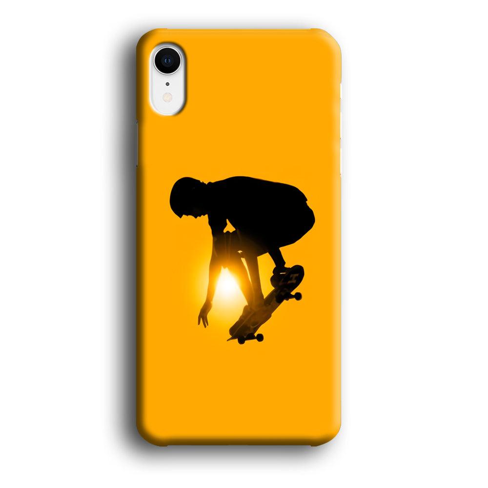 Men Play Skateboard iPhone XR Case-Plastic / Full Wrap (3D Case)-Xtracase