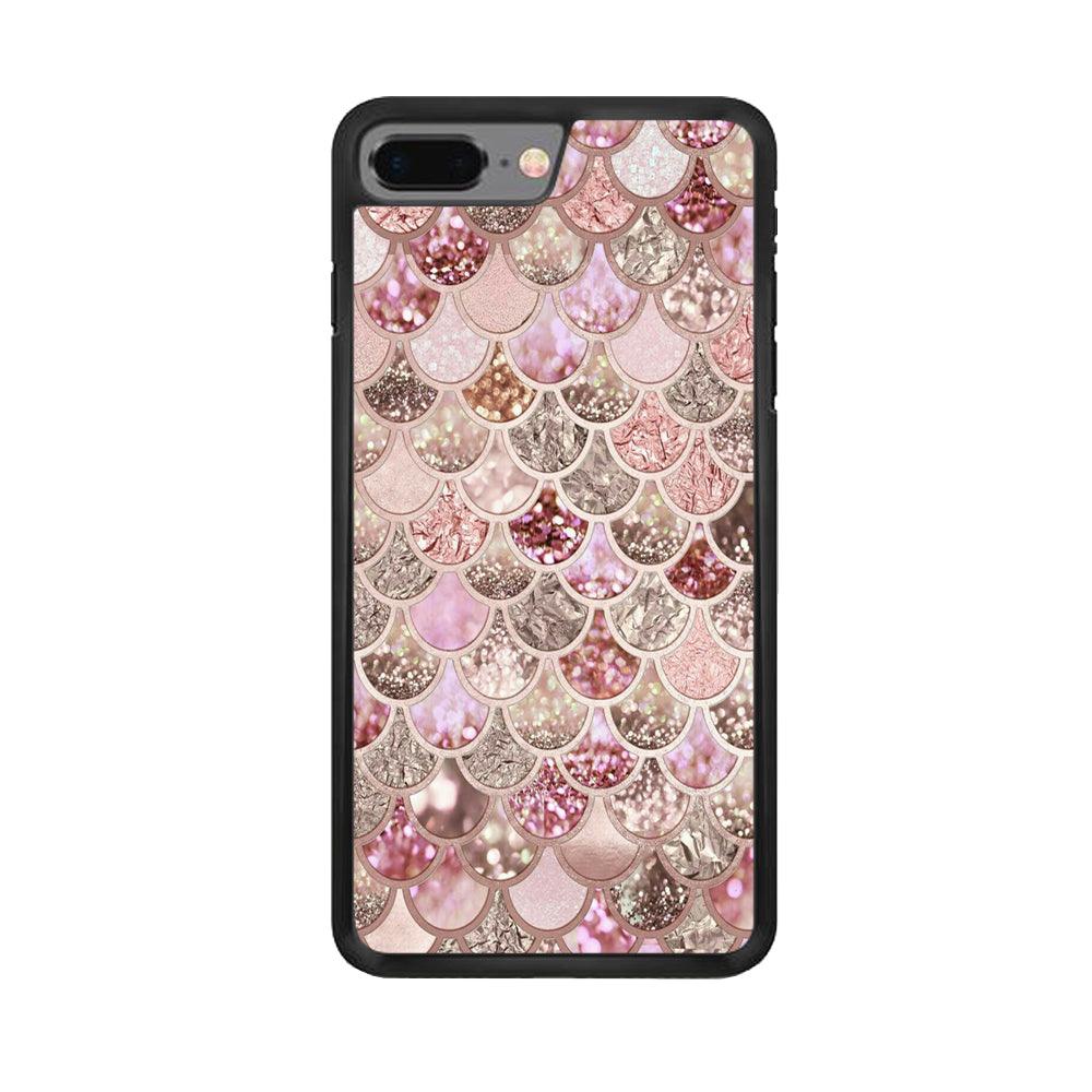 Mermaid Scale Glamor Shining iPhone 7 Plus Case-Rubber / Black (2D Case)-Xtracase