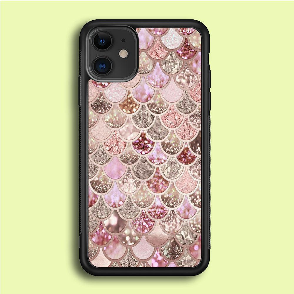 Mermaid Scale Glamor Shining iPhone 12 Case-Rubber / Black (2D Case)-Xtracase