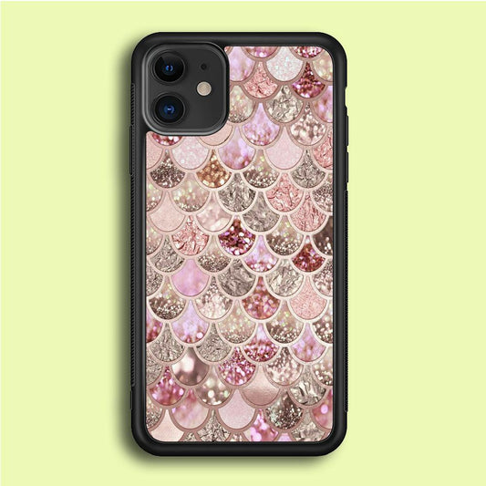 Mermaid Scale Glamor Shining iPhone 12 Case-Rubber / Black (2D Case)-Xtracase