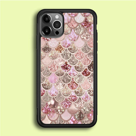 Mermaid Scale Glamor Shining iPhone 12 Pro Case-Rubber / Black (2D Case)-Xtracase