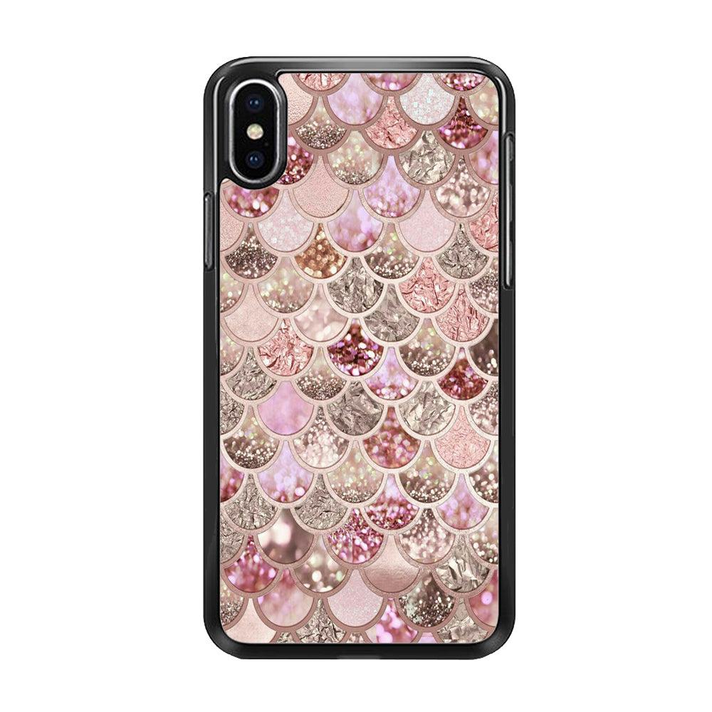 Mermaid Scale Glamor Shining iPhone Xs Max Case-Rubber / Black (2D Case)-Xtracase
